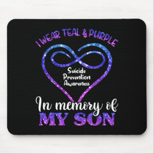 Tapis De Souris Prévention du suicide masculin sarcelle violet en