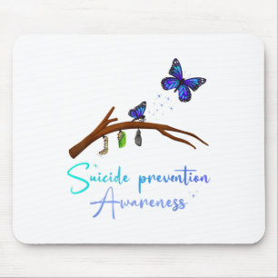 Tapis De Souris Prévention du suicide Sensibilisation Papillon coc