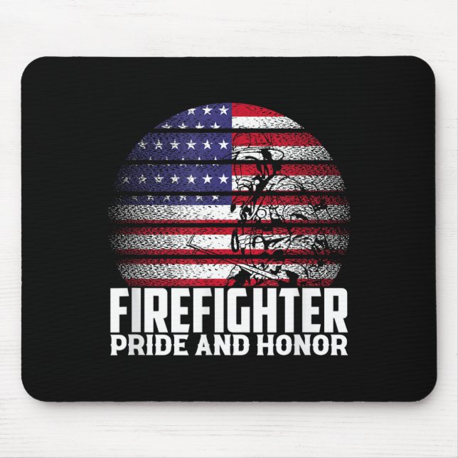 Tapis De Souris Pride And Honor Fireman Gift Proud Firefighter Quo (Devant)
