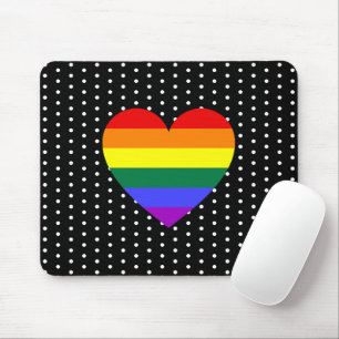 Tapis De Souris Pride LGBT Coeur arc-en-ciel