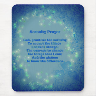 Tapis De Souris Prière Sérénité Coeurs Bleus Inspiration