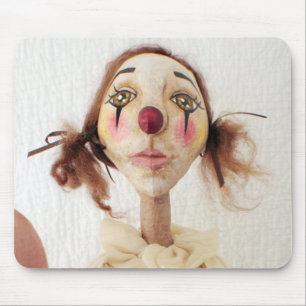 Tapis de souris primitif de clown d'art populaire