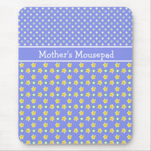 Tapis De Souris Primroses Mousepad pour Personnaliser les Pois, Bl