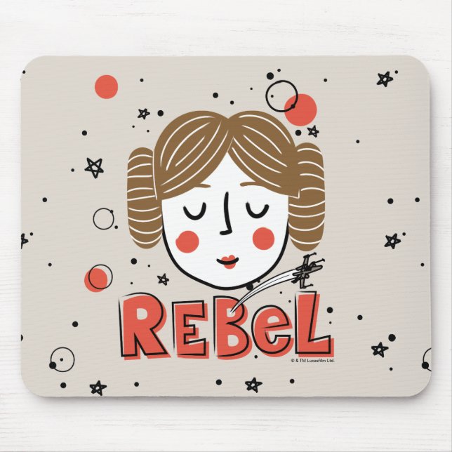 Tapis De Souris Princess Leia Doodle (Devant)