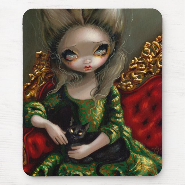 Tapis De Souris "Princesse avec un chat noir" Mousepad (Devant)