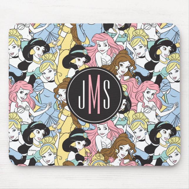 Tapis De Souris Princesse Disney | Motif de monogramme surdimensio (Devant)