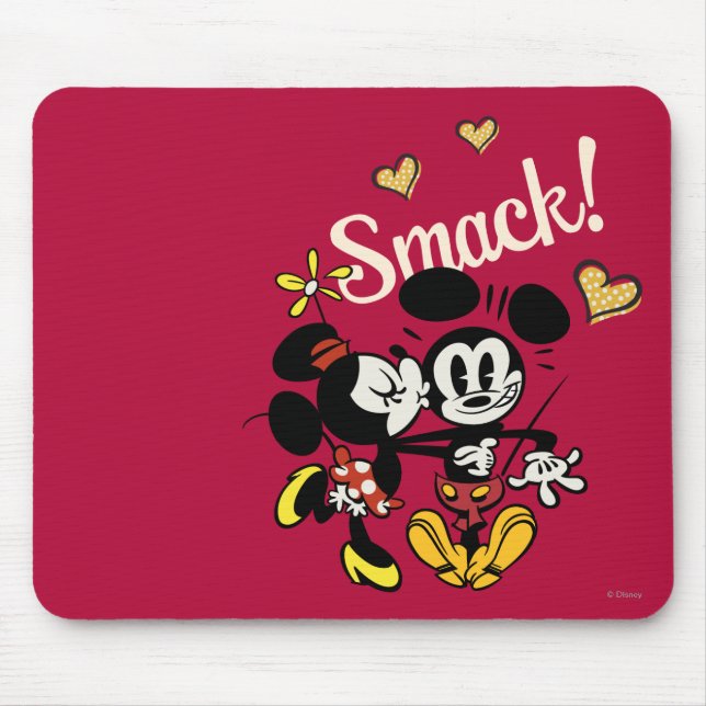 Tapis De Souris Principaux raccourcis Mickey | Baiser sur la joue (Devant)