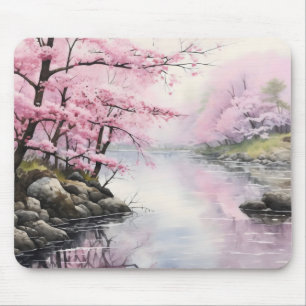 Tapis De Souris Printemps du fleuve Sakura