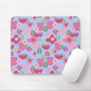 Tapis De Souris Printemps rose scandinave