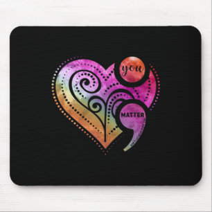 Tapis De Souris Problème Semicolon Heart Mental Health Awards