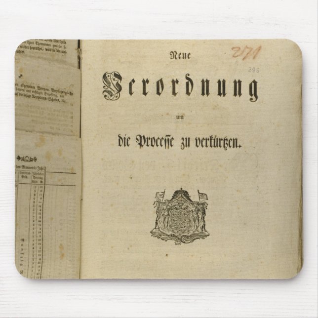 Tapis De Souris Procédure légale de 1776 (Devant)