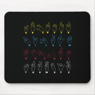 Tapis De Souris Professeur d'alphabet ASL Langue des signes améric