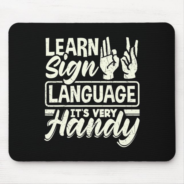 Tapis De Souris Professeur d'alphabet ASL Langue des signes améric (Devant)