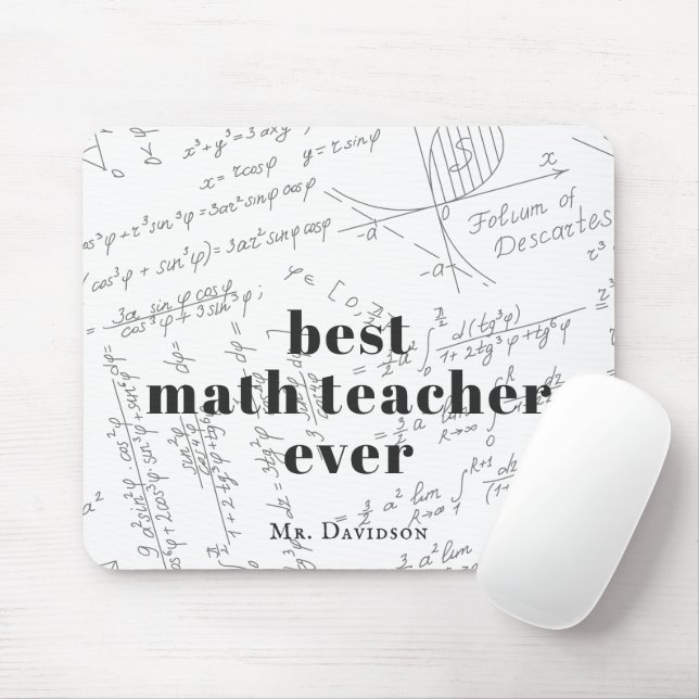 Tapis De Souris Professeur de mathématiques | Monogramme de formul (Avec souris)