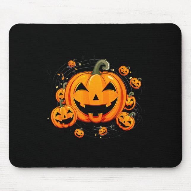 Tapis De Souris Professeur de musique Halloween Citrouille d'autom (Devant)