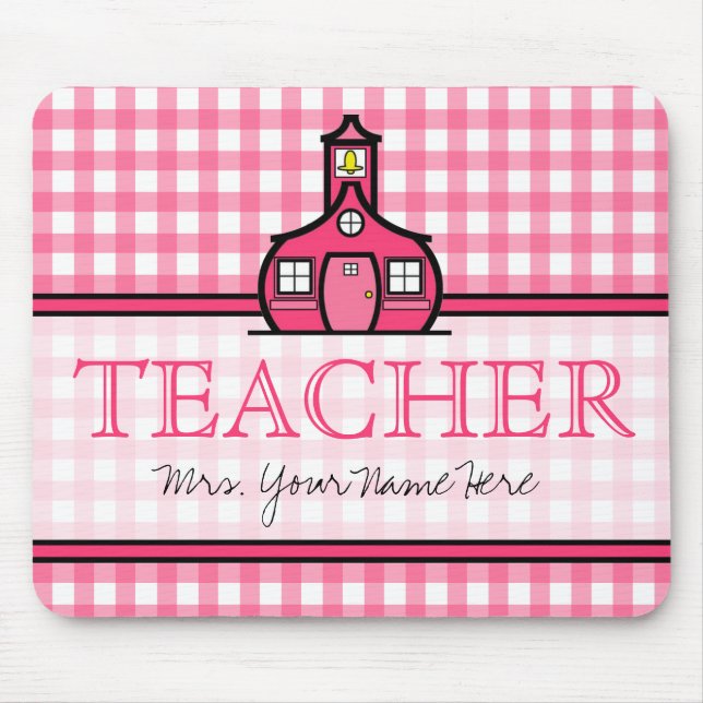 Tapis De Souris Professeur Mousepad - guingan rose (Devant)