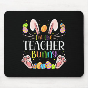 Tapis De Souris Professeur Pâques Ensemble Famille Fête Lapin Visa