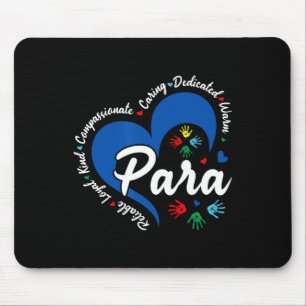 Tapis De Souris Professeur Para Heart Paraprofessionnel École Appr