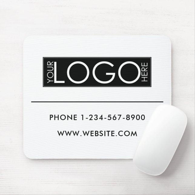 Tapis De Souris Professional Business Logo Contact Details Simple (Avec souris)