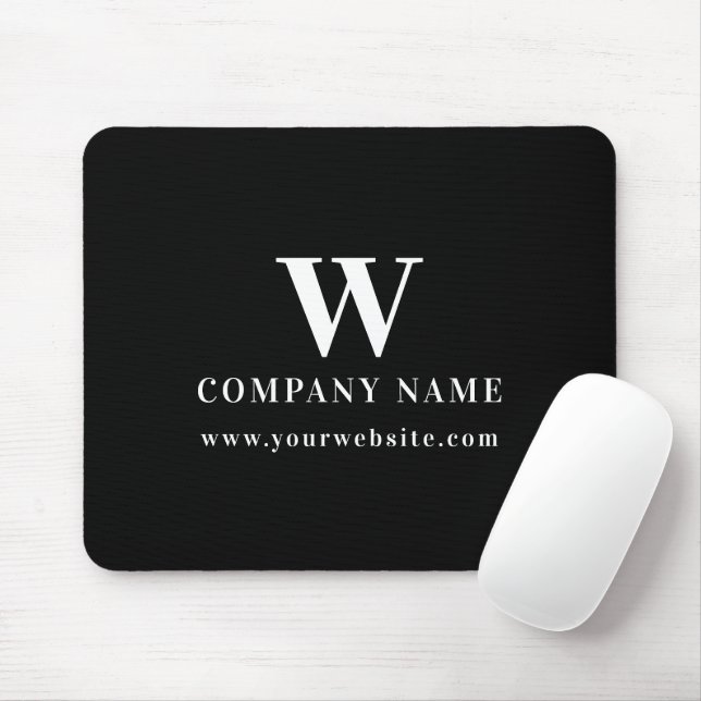 Tapis De Souris Professional Business Logo Monogram Name Website (Avec souris)