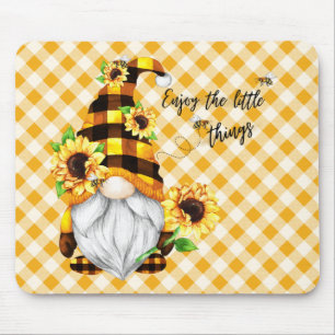 Tapis De Souris Profitez des petites choses Gnome tournesol