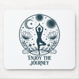 Tapis De Souris Profitez du Voyage Yoga Méditation Céleste Paix
