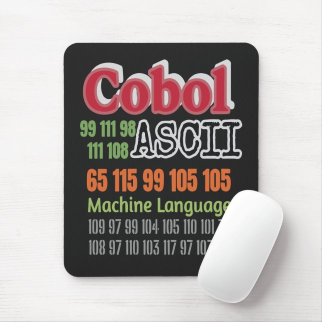 Tapis De Souris Programmation Ascii Cobol Langage Machine (Avec souris)
