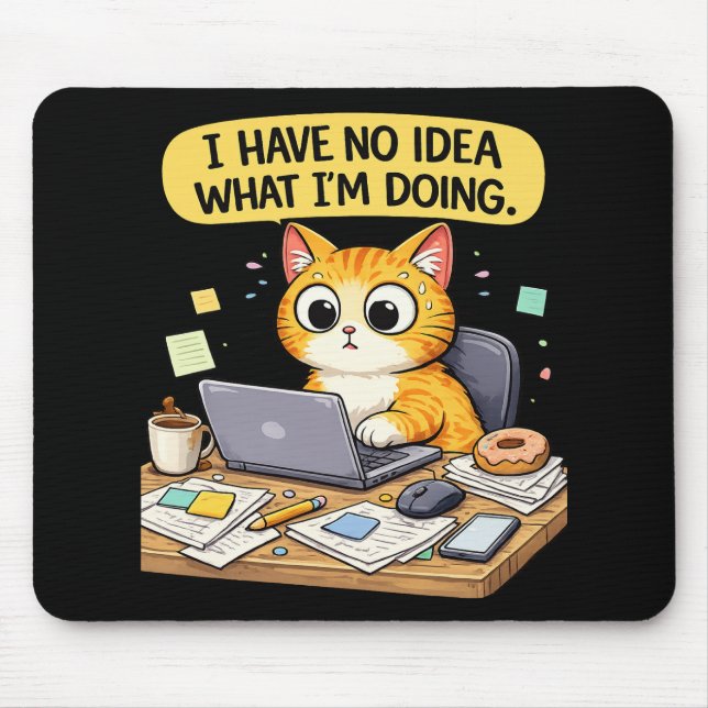 Tapis De Souris Programmeur chat (Devant)