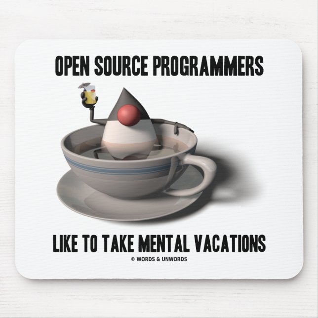 Tapis De Souris Programmeurs Open Source Comme Les Vacances Mental (Devant)