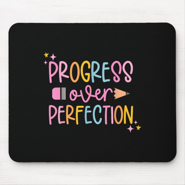 Tapis De Souris Progress Over Perfection Motivational Back To Scho (Devant)
