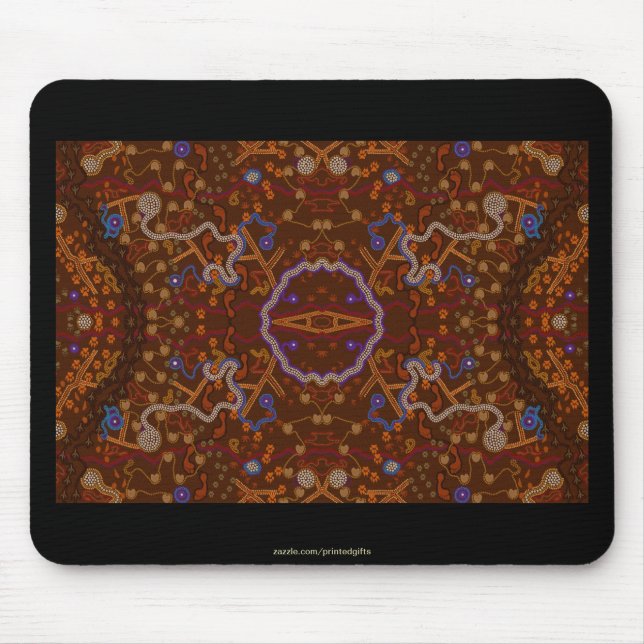 Tapis De Souris Promenade aborigène australienne avec traces anima (Devant)
