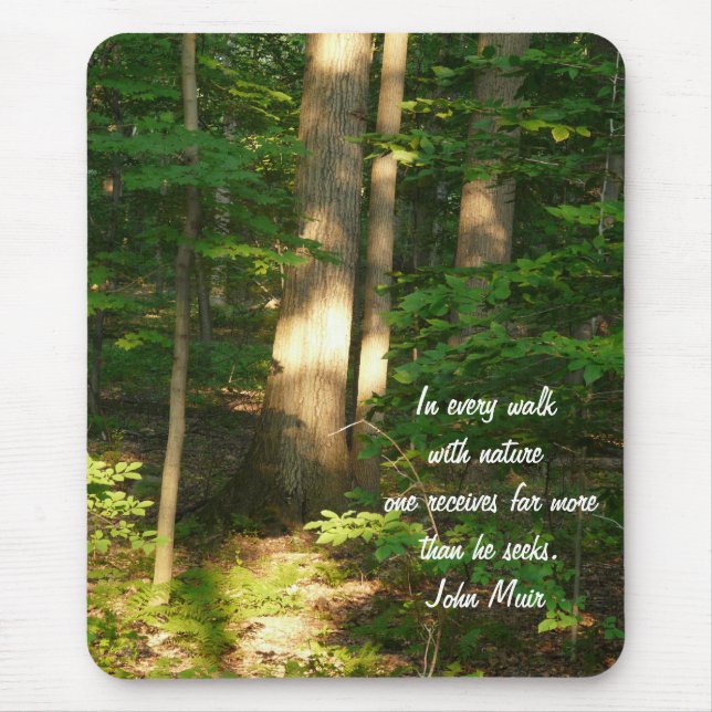 Tapis De Souris Promenade avec la nature/Forêt-Citation (Devant)