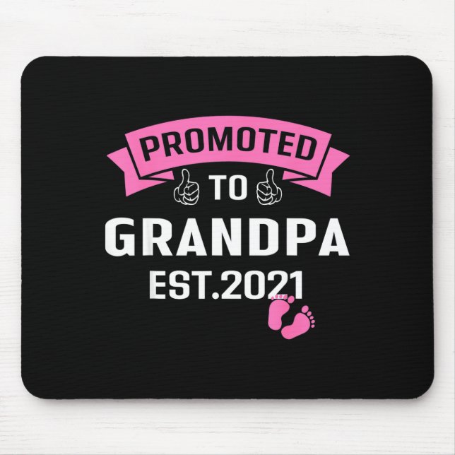 Tapis De Souris Promoted To Grandpa Est 2021 Funny New Grandfather (Devant)