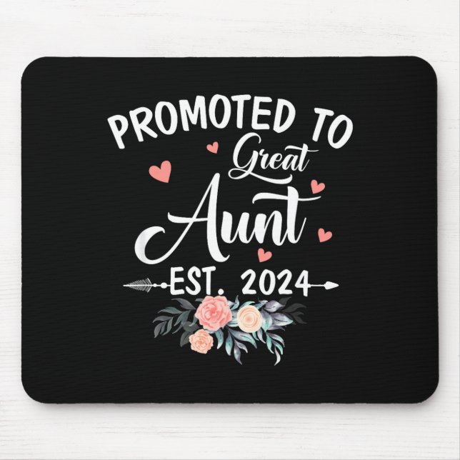Tapis De Souris Promoted To Great Aunt Est 2024 Soon To Be Aunt Fl (Devant)