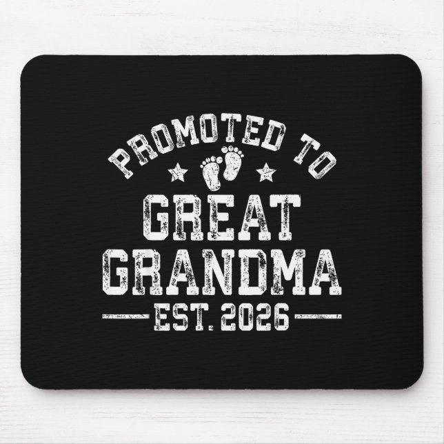 Tapis De Souris Promoted To Great Grandma Est 2026 First Time New  (Devant)