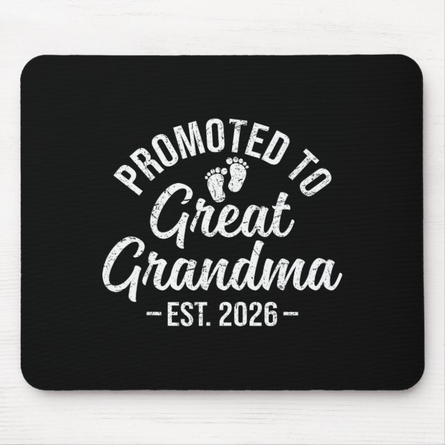Tapis De Souris Promoted To Great Grandma Est 2026 First Time New  (Devant)