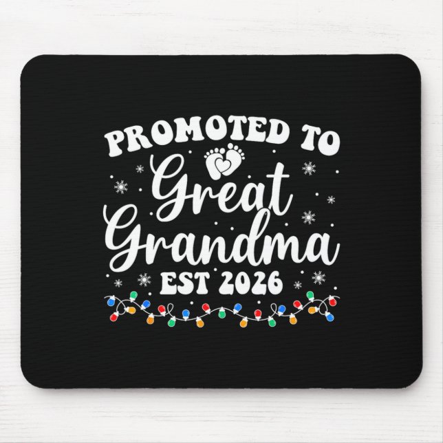 Tapis De Souris Promoted To Great Grandma Est 2026 First Time New  (Devant)