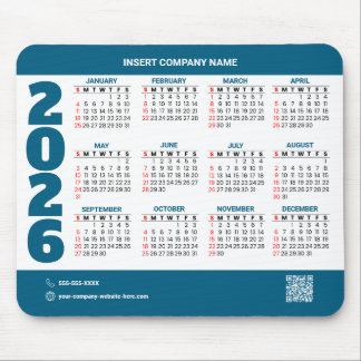 Tapis De Souris Promotional 2026 Calendar QR Code Mousepad