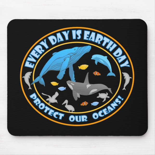 Tapis De Souris Protéger notre Jour des terres des océans (Devant)