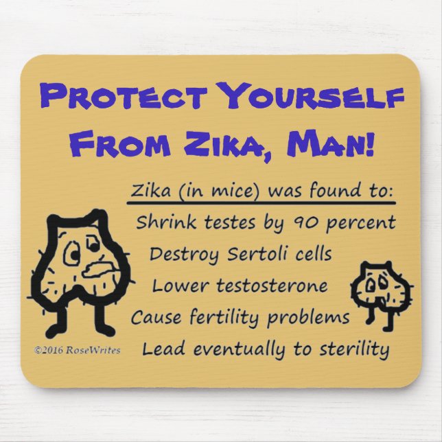 Tapis De Souris Protégez-vous de l'homme Zika par RoseWrites (Devant)