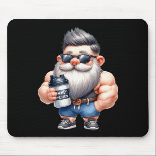 Tapis De Souris Protéine de Whey Gnome Papa Funny Bodybuilder Grap