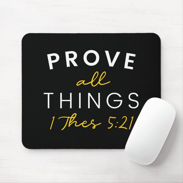 Tapis De Souris Prouver Toutes Les Choses Citation Bible Typograph (Avec souris)
