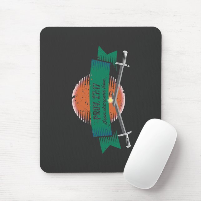 Tapis De Souris Prov. 27:17 Iron Sharpens Fer (Avec souris)