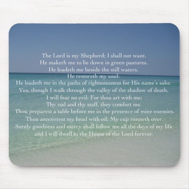 Tapis De Souris Psaume 23 Le Seigneur est Mon Berger Belle Plage (Devant)