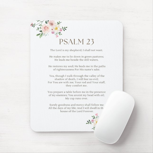 Tapis De Souris Psaume 23 NKJV Le Seigneur est Mon Pasteur (Avec souris)
