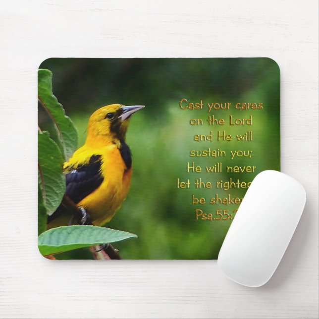 Tapis De Souris Psaumes 55:22 Inspirationnel (Avec souris)