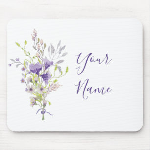 Tapis De Souris Pschitte florale violette personnalisée 