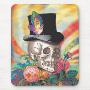 Tapis De Souris Psychédélique Haut Chapeau Crâne Mousepad