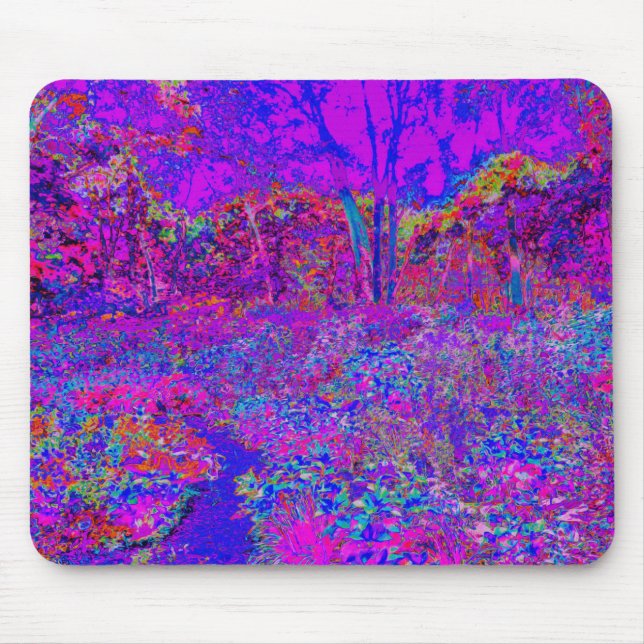 Tapis De Souris Psychédélique Impressionniste Paysage Violet (Devant)