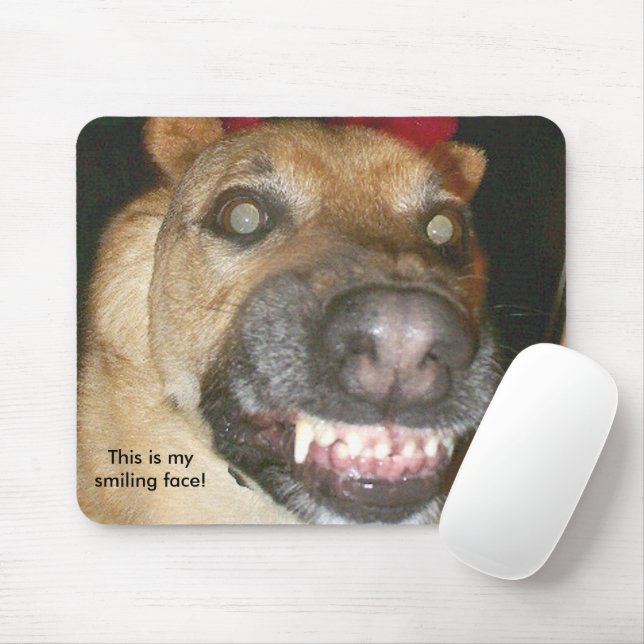 Tapis De Souris Psycho Allemand Berger Chien Voici Mon Visage Sour (Avec souris)